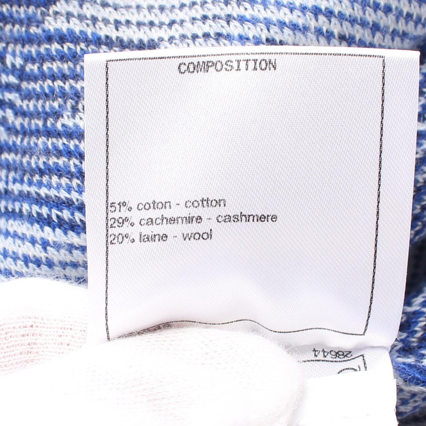Chanel Cashmere Knit Top Blue Multicolor