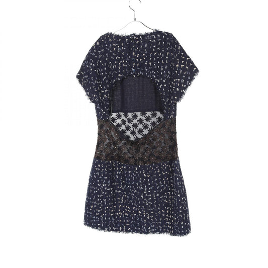 Chanel Cotton Polyester Dress Navy Multicolor