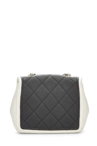 Chanel, White & Black Quilted Lambskin Graphic Flap Mini, Multi