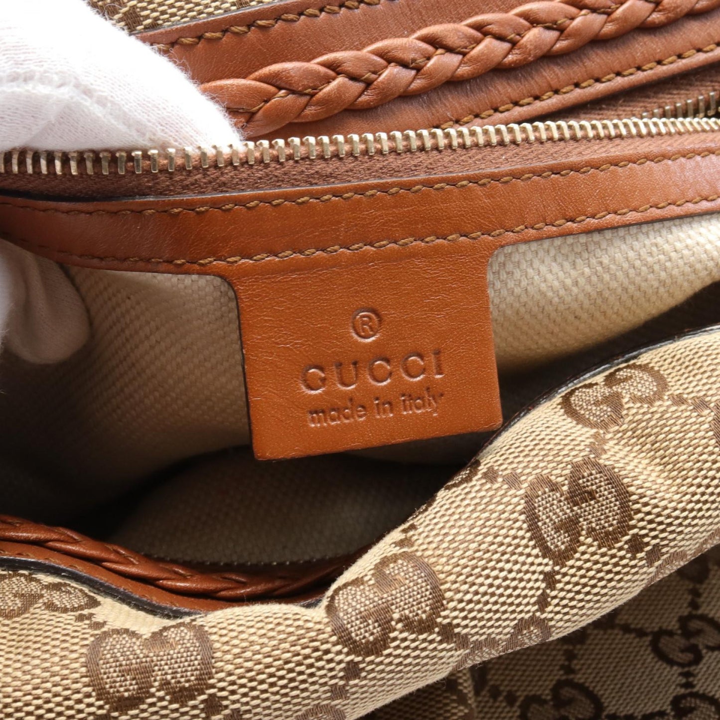 Luxury Gucci Trending 2025 Brick Lane GG Canvas Leather Handbag