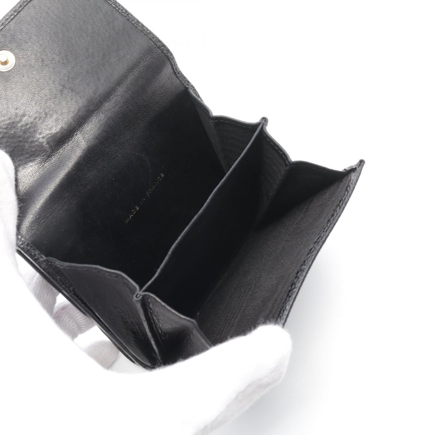 Chanel Leather Tri-Fold Wallet Black