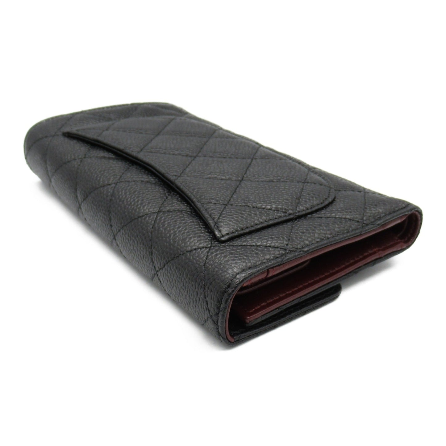 Chanel Caviar Skin Trifold Long Wallet
