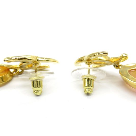 Chanel Gold Plated Stone Earrings ABA136