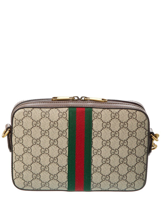 Luxury Gucci Trending 2025 Ophidia GG Supreme Canvas & Leather Shoulder Bag