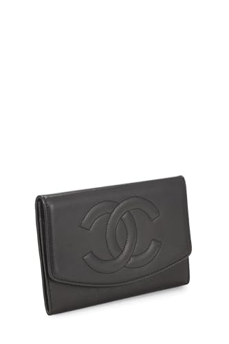 Chanel, Black Lambskin Timeless 'CC' Compact Wallet, Black