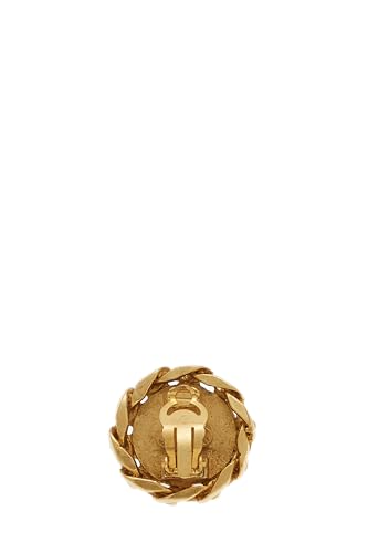 Chanel, Gold & Crystal 'CC' Chain Border Earrings, Gold