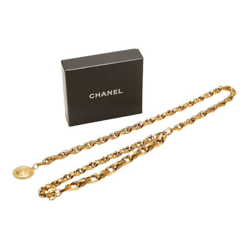 Chanel Gold Coco Mark Medallion Plate Belt