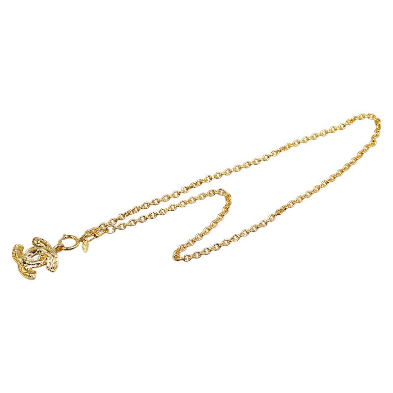 Chanel Matelasse Coco Mark Necklace Gold