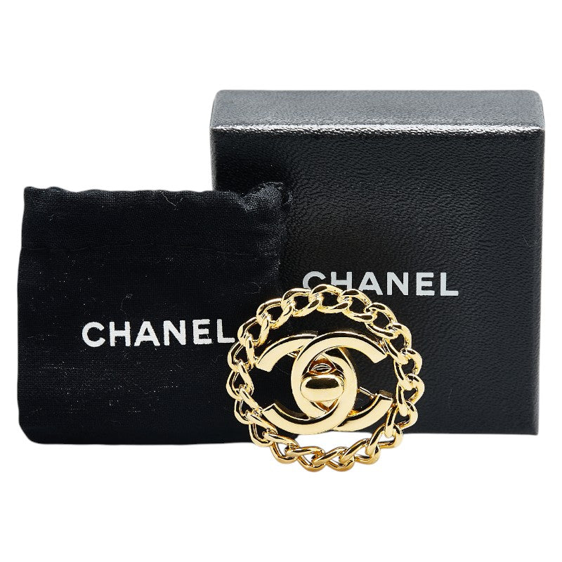 Chanel Coco Mark Turnlock Brooch Gold
