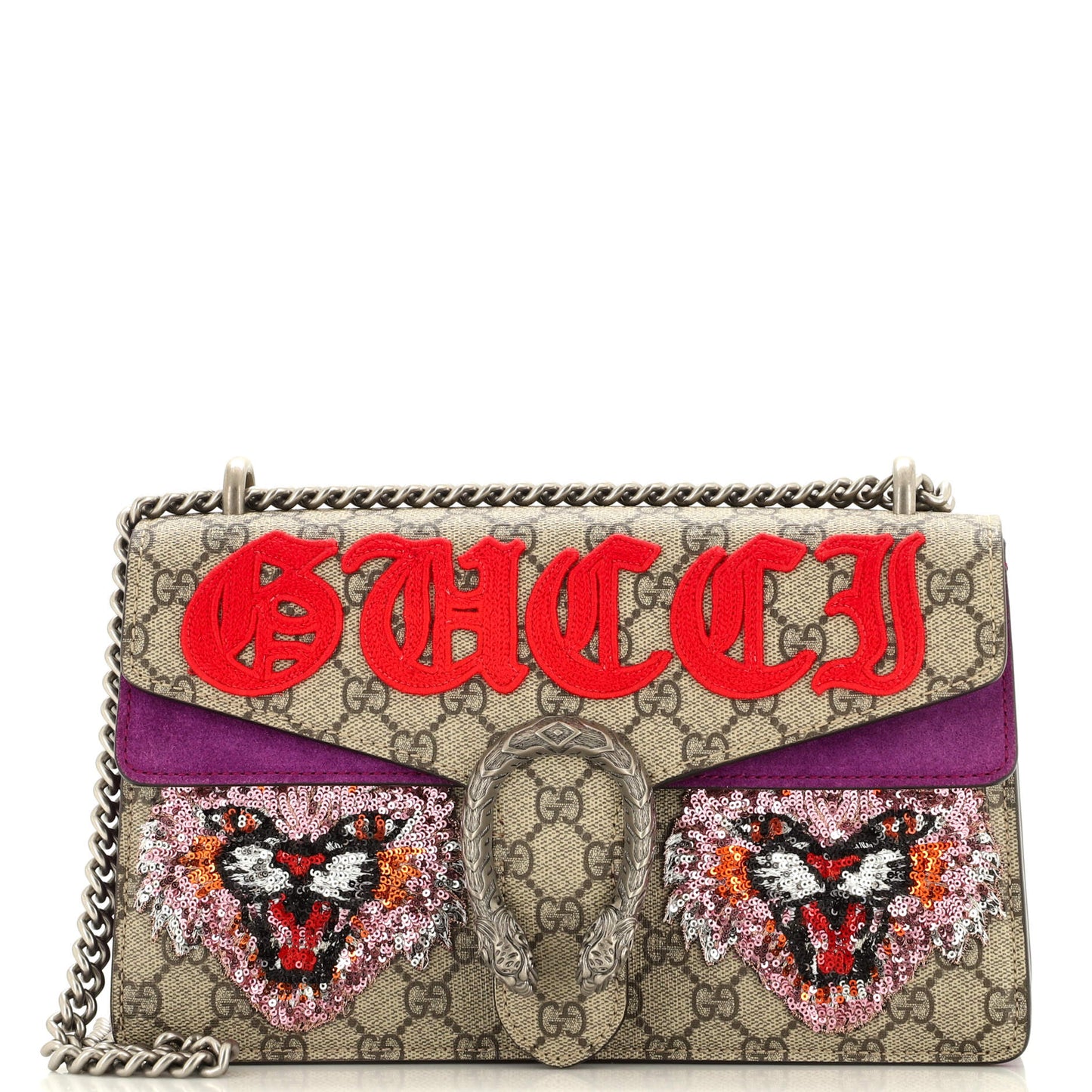 Luxury Gucci Trending 2025 Dionysus Bag Embroidered GG Coated Canvas Small