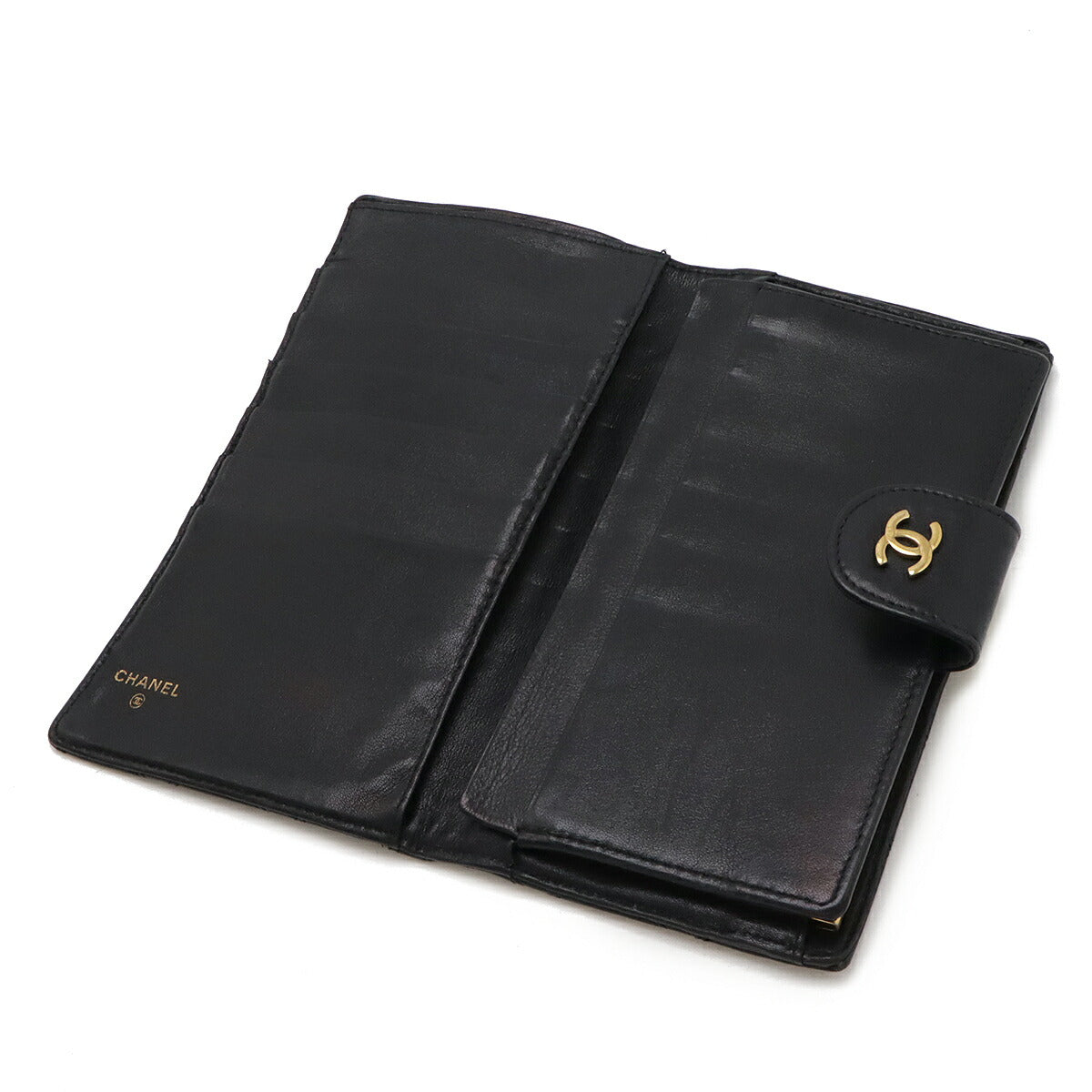 Chanel Bicolore Matelasse Leather Wallet Black