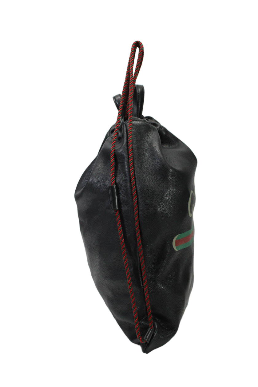 Luxury Gucci Trending 2025 Womens Double Top Handle Grain Leather Logo Backpack Handbag Black Brown