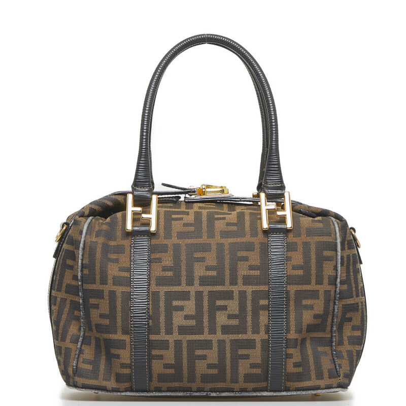Luxury FendiZucca Canvas Boston Bag - '10s