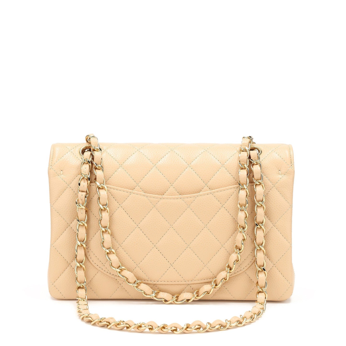 Luxury Chanel Beige Clair Quilted Caviar Small Classic Double Flap Gold Hardware, 2021