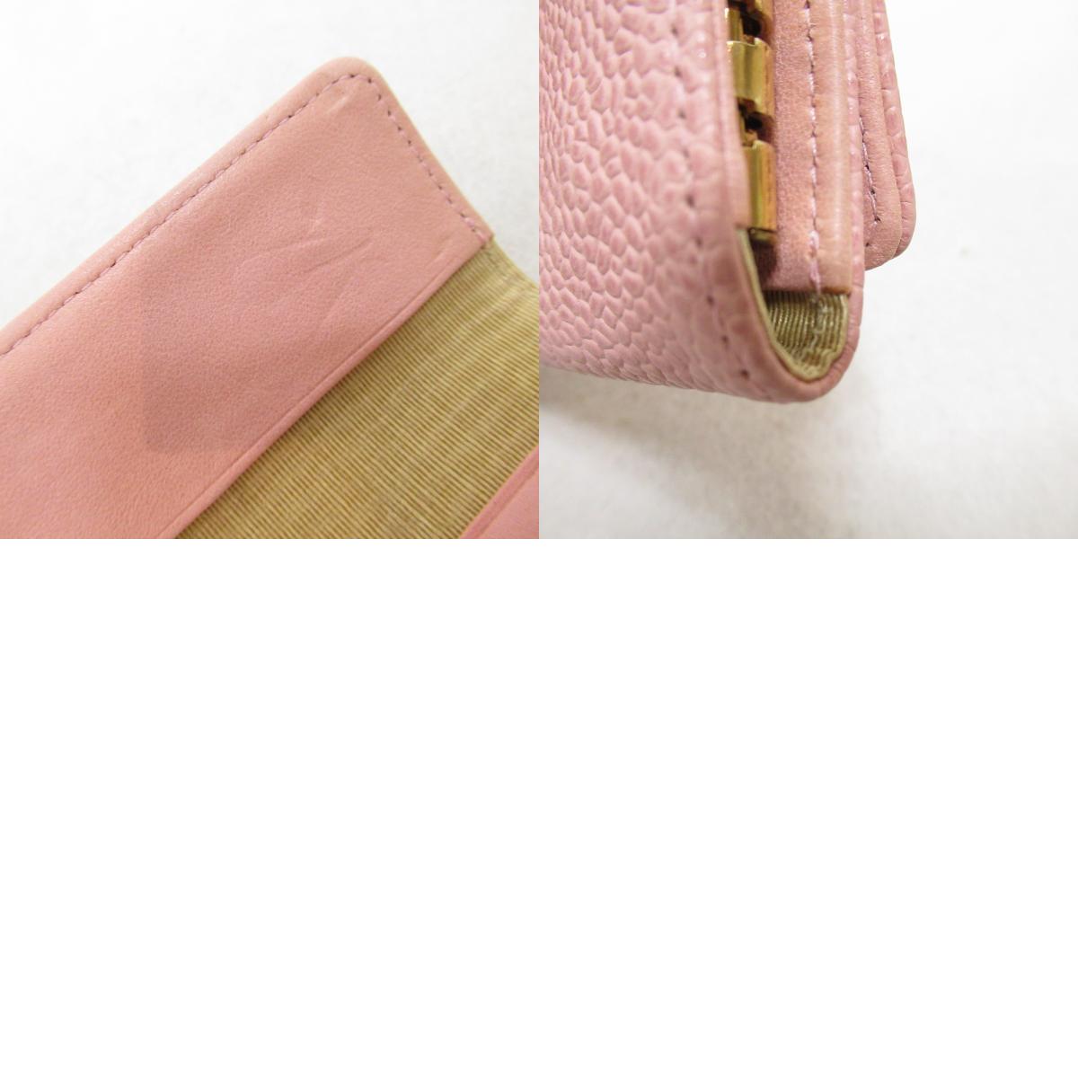 CHANEL CHANEL 6 Keycase Keycase Accessories Caviar S (Green ) Pink Series