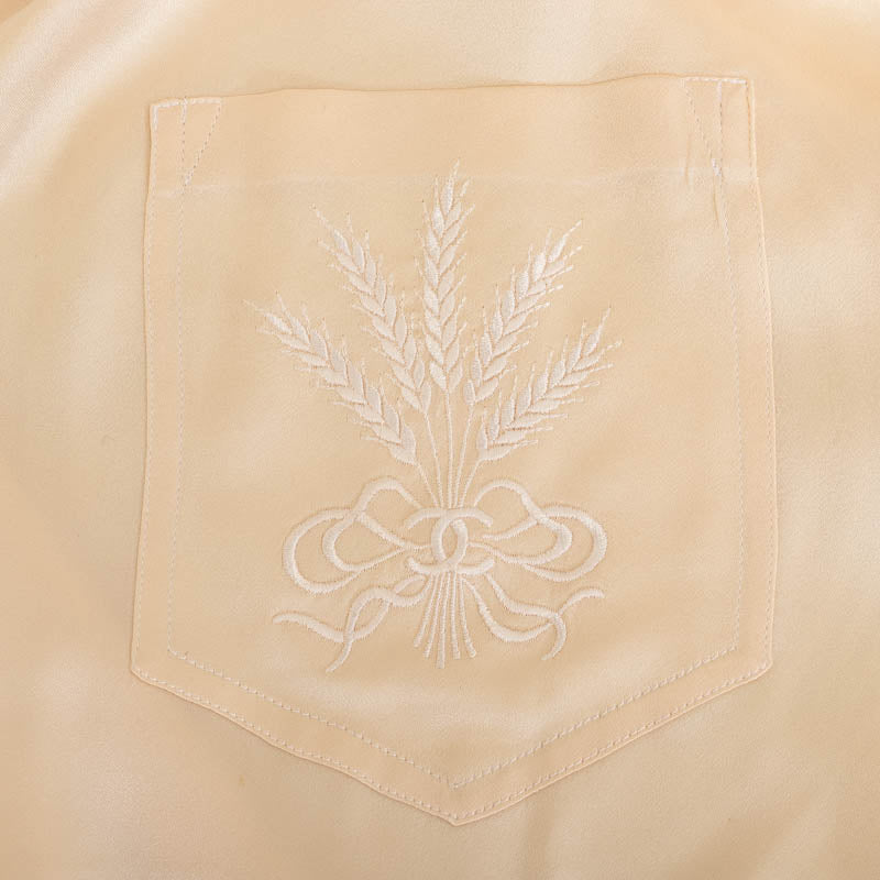 Chanel Silk Embroidered Long Sleeve Blouse
