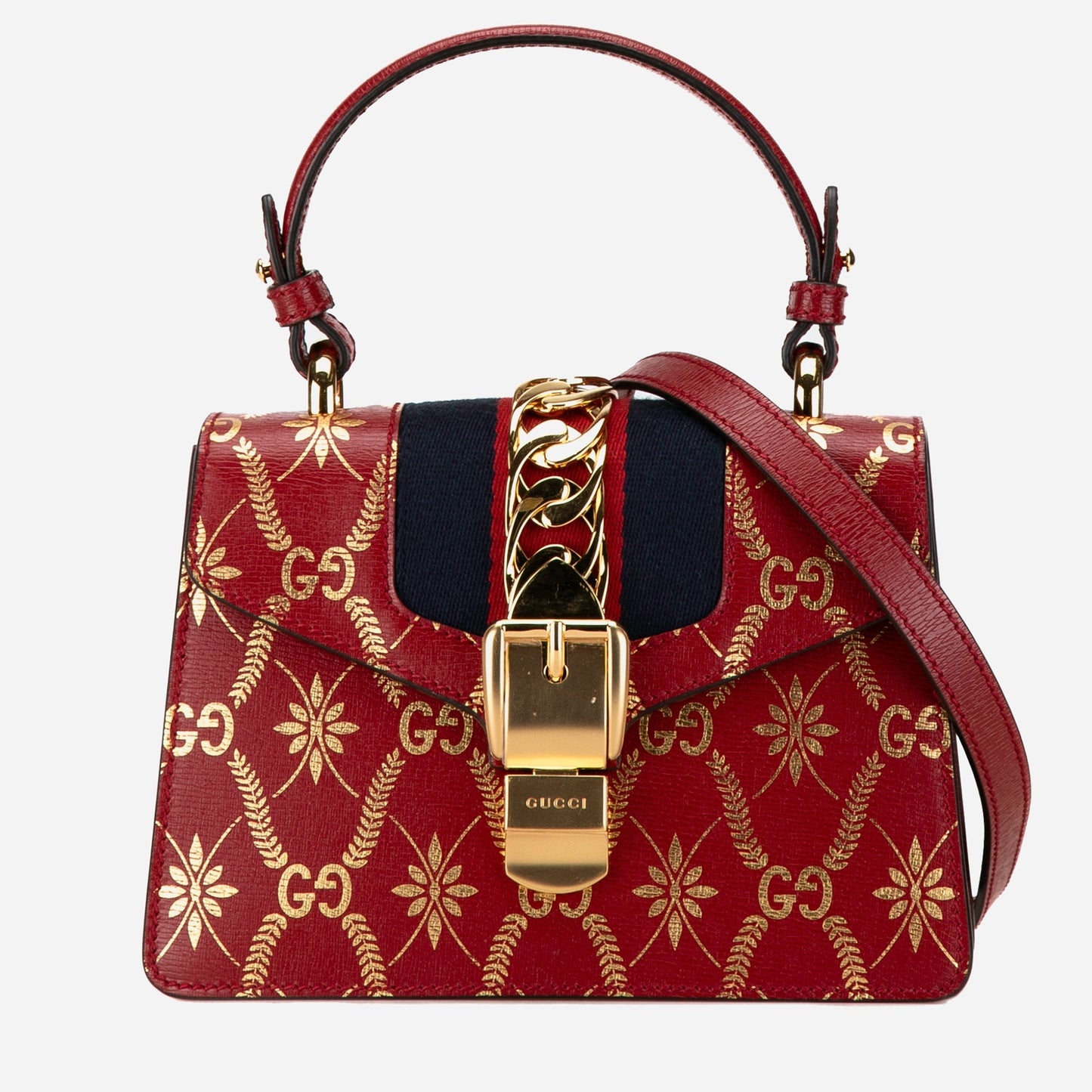 Luxury Gucci Trending 2025 Mini Printed Calfskin Sylvie Satchel