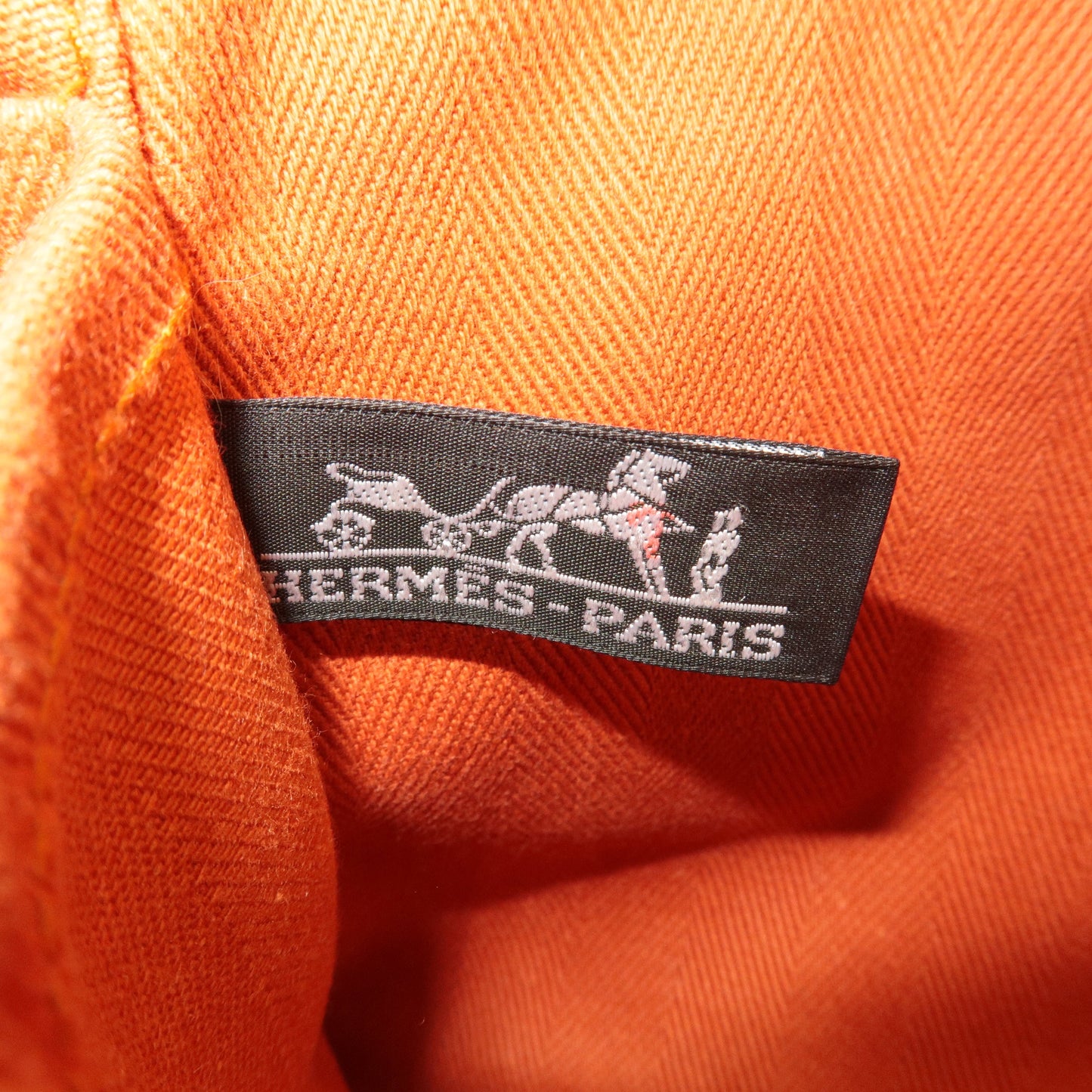 Luxury Hermes Toile Chevrons Leather Valparaiso PM Bag I Stamp Orange