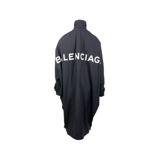 Balenciaga Size 34 Logo Anorak Nylon Black SHW