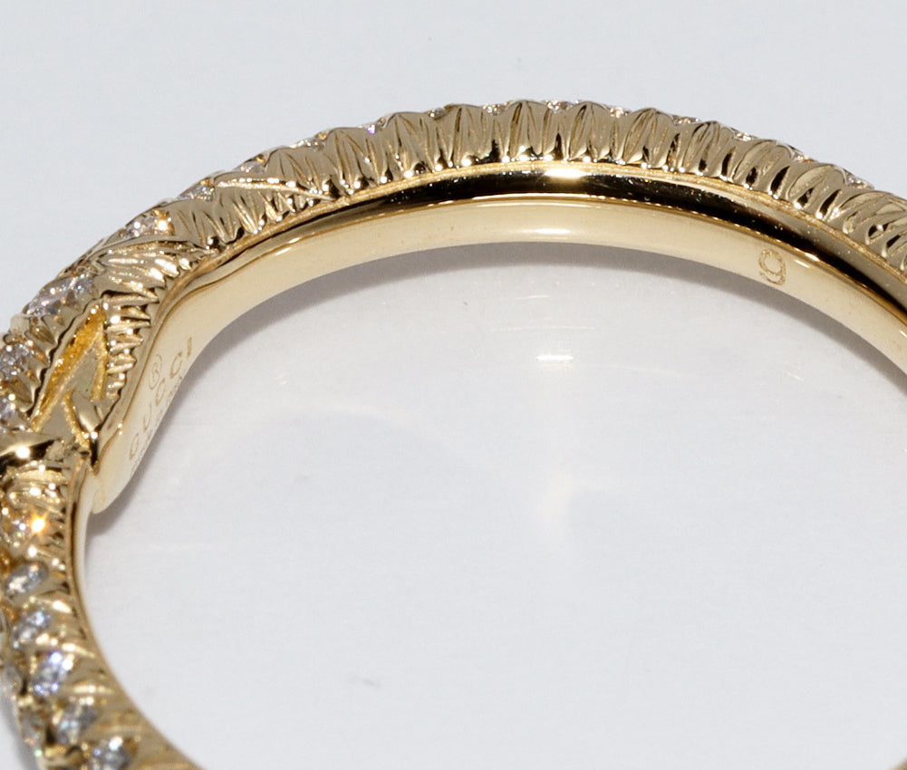 Luxury Gucci Trending 2025 K18YG Diamond Ouroboros Ring 372293