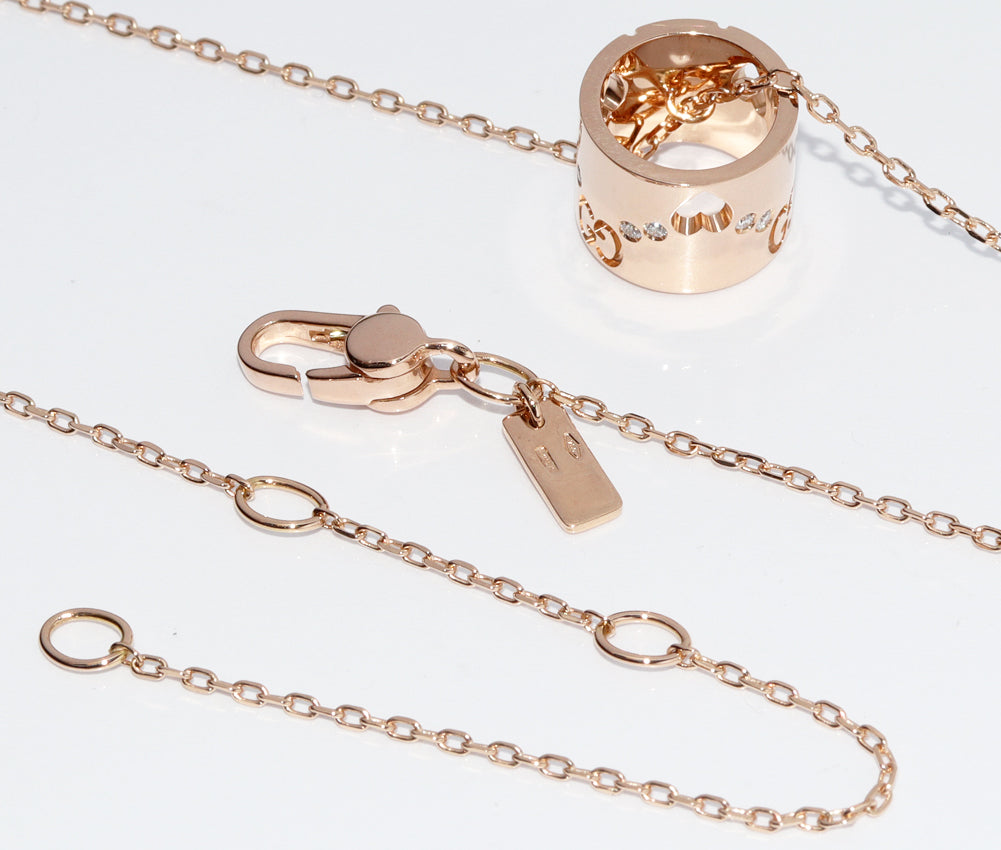 Luxury Gucci Trending 2025 K18PG Diamond Pendant Necklace