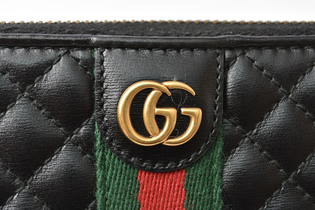 Luxury Gucci Trending 2025 Quilted Leather Long Wallet Double G Zip-Around 536450