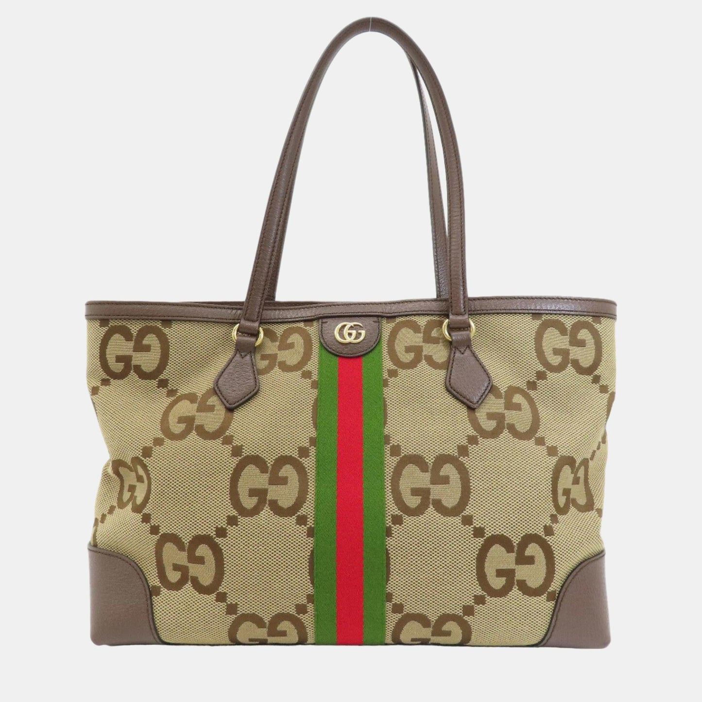 Luxury Gucci Trending 2025 Beige/Brown Jumbo GG Canvas Ophidia Tote