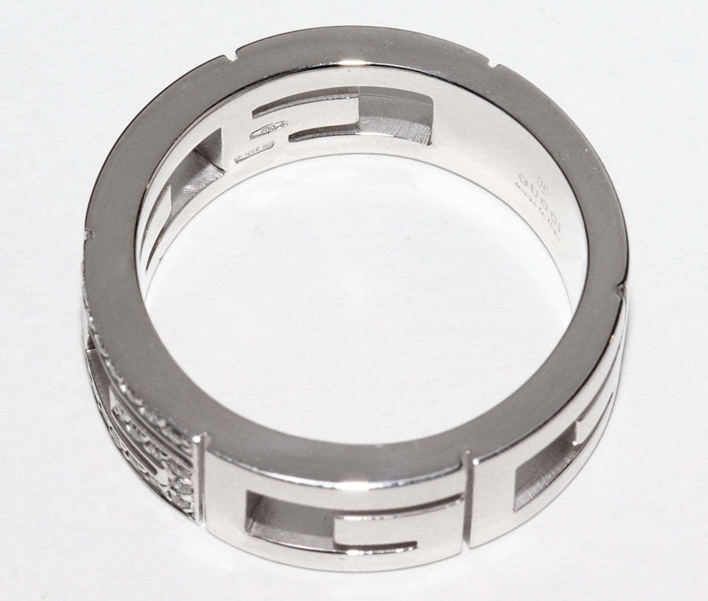 Luxury Gucci Trending 2025 K18WG Diamond G Logo Ring