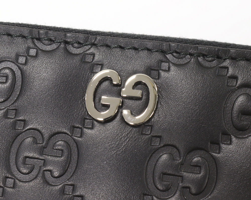 Luxury Gucci Trending 2025 Black Leather Zip-Around Long Wallet 473928