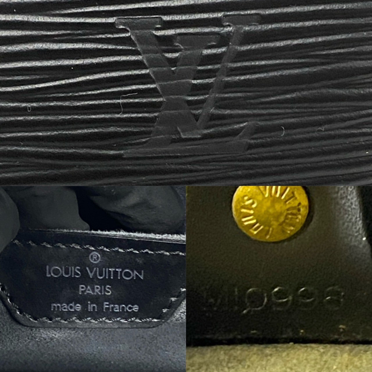 LOUIS VUITTON Handbag Epi Leather black Epi Suflo