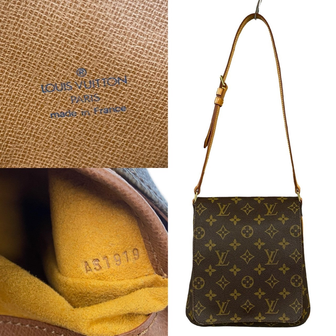LOUIS VUITTON Shoulder Bag leather Brown Monogram Musette Salsa