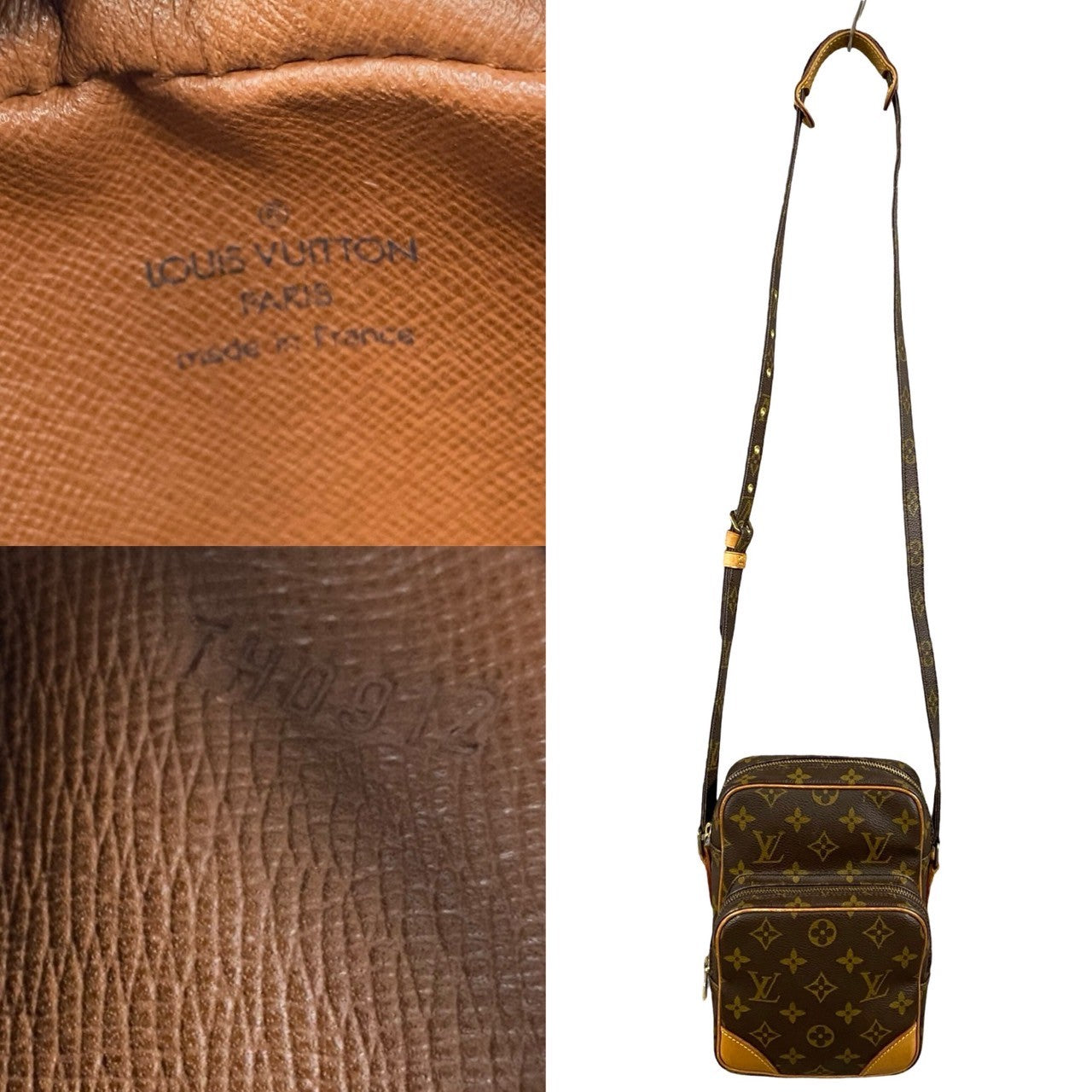 LOUIS VUITTON Shoulder Bag leather Brown Monogram Amazone