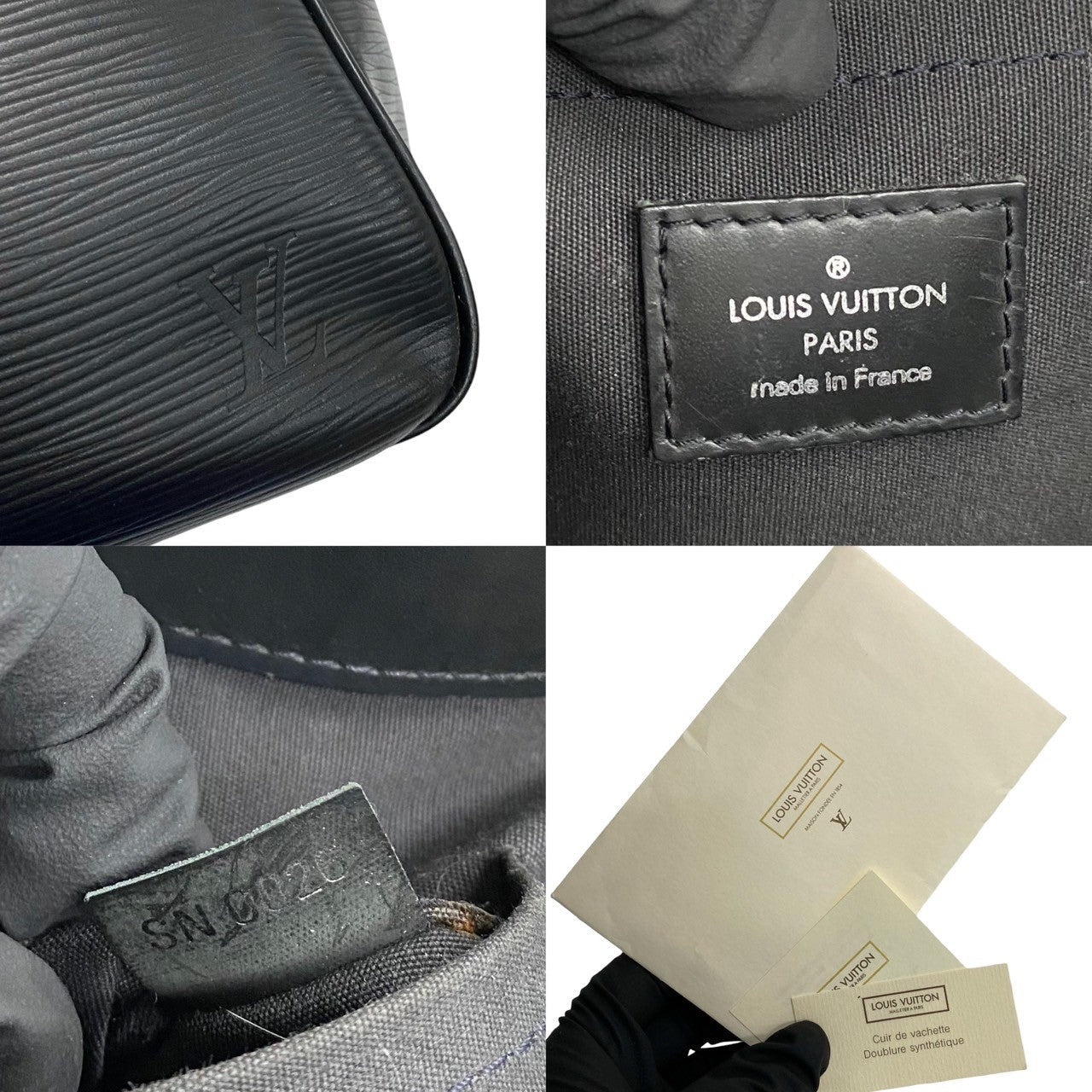 LOUIS VUITTON Handbag Epi Leather black Epi Passy GM
