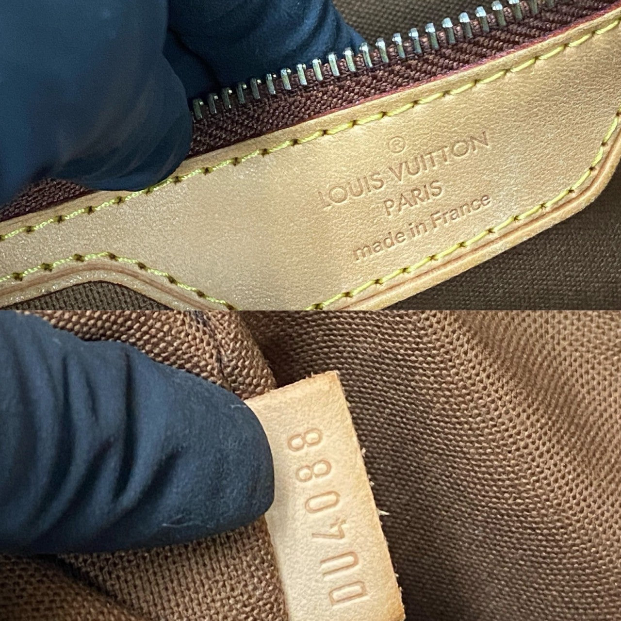 LOUIS VUITTON Tote Bag leather Brown Monogram Batignolles Horizontal