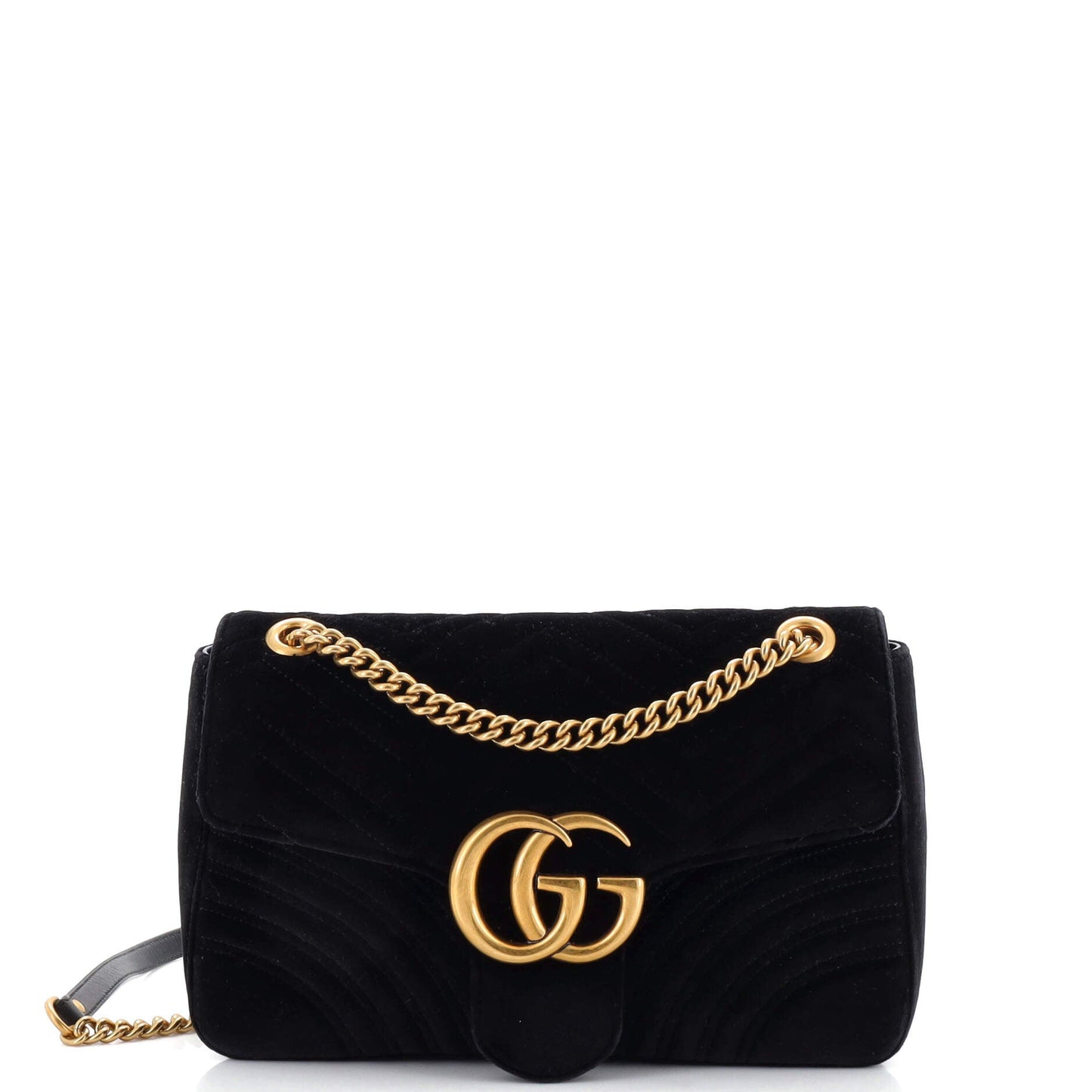 Luxury Gucci Trending 2025 GG Marmont Flap Bag Matelasse Velvet Medium