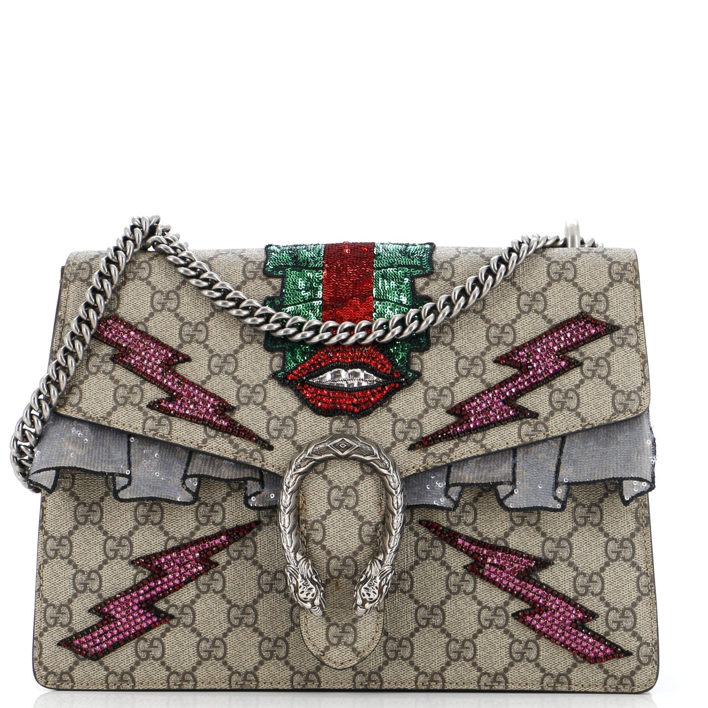 Luxury Gucci Trending 2025 Dionysus Bag Embellished GG Coated Canvas Medium