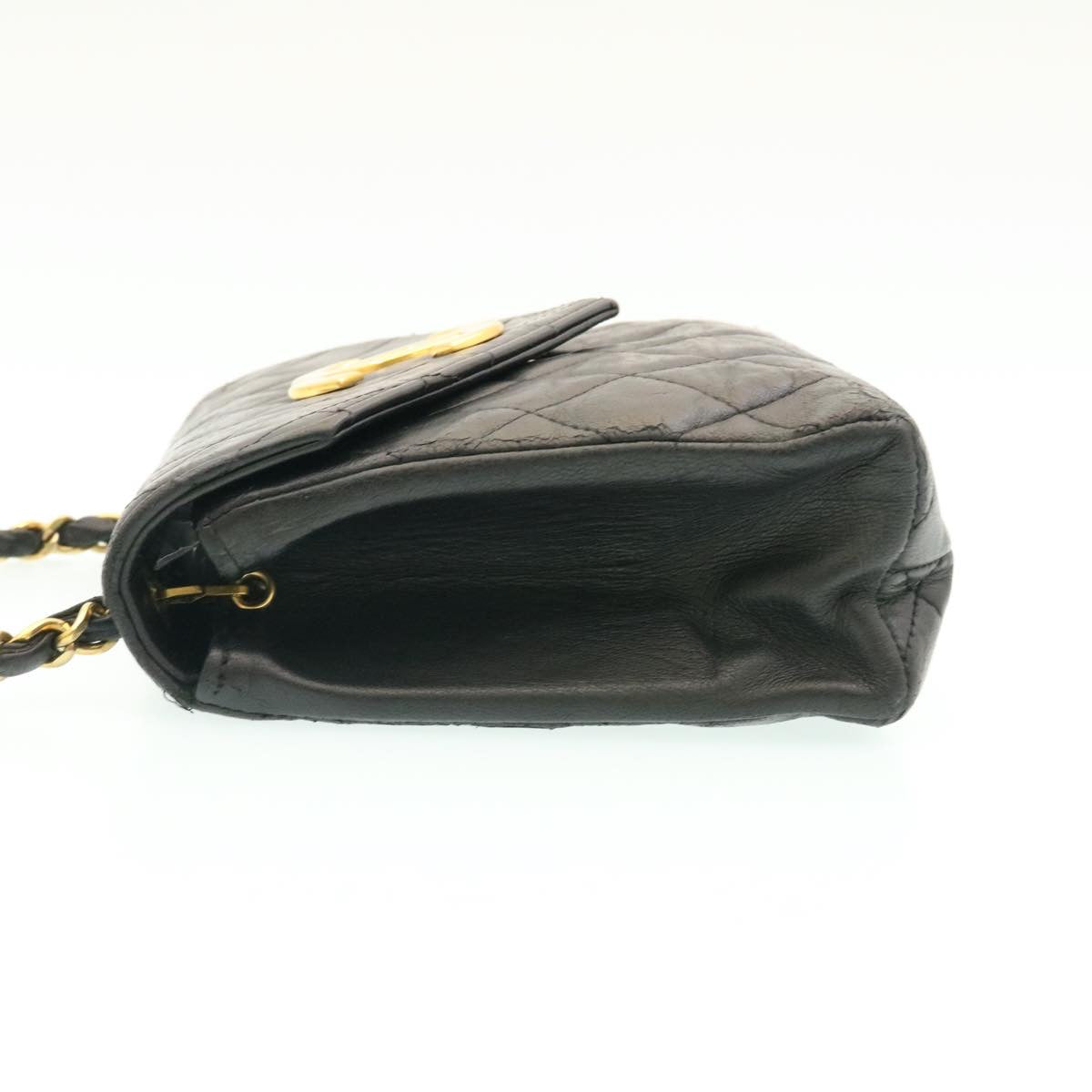 Luxury Chanel Lamb Skin Matelasse Chain Shoulder Bag Black CC 25810A