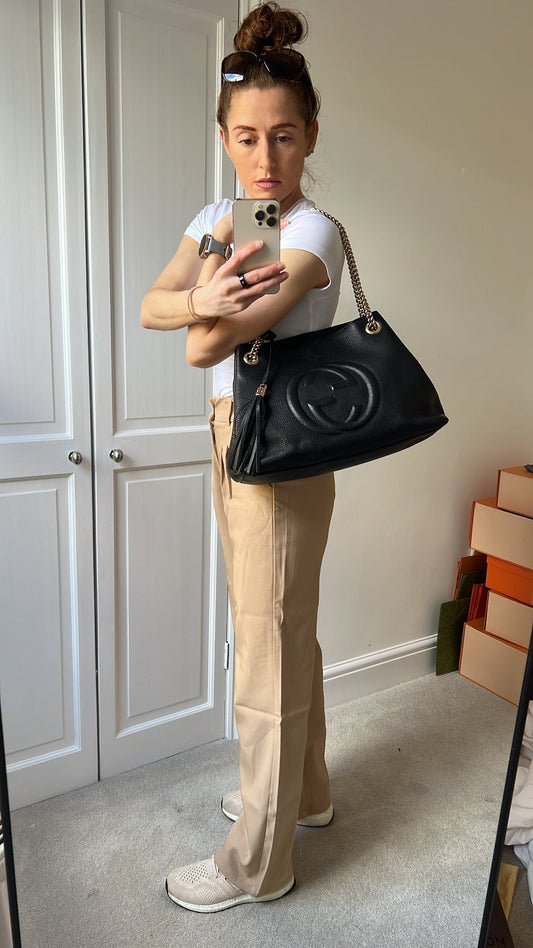 Luxury Gucci Trending 2025 Black Soho Chain Tote