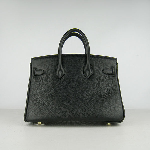 Luxury Hermes Birkin 25cm Handbag 6068 black golden