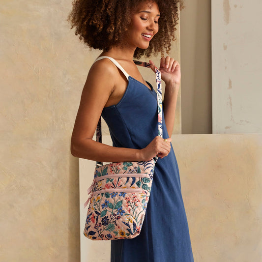 Triple Zip Hipster Crossbody Bag