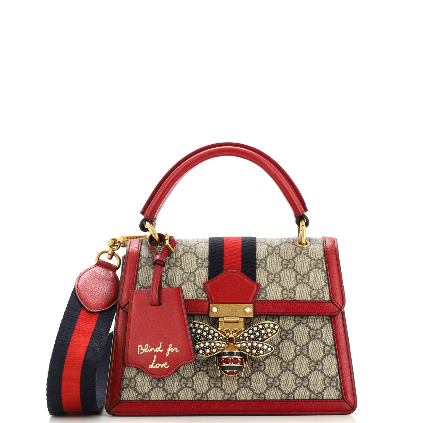 Luxury Gucci Trending 2025 Queen Margaret Top Handle Bag GG Coated Canvas Small