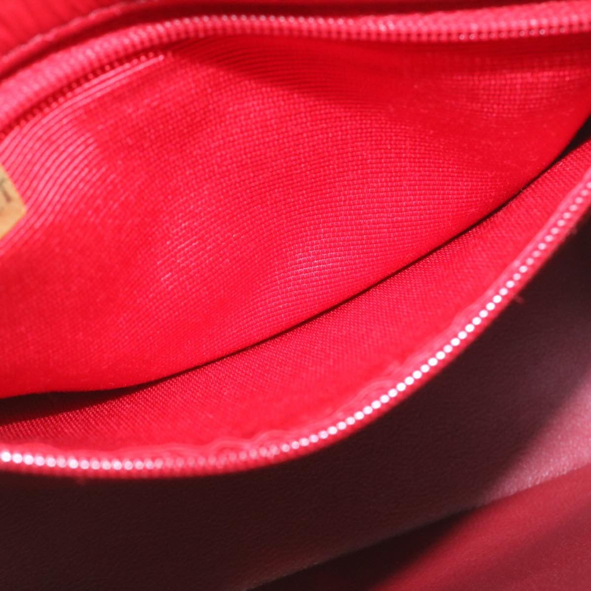 CHANEL Matelasse Chain Flap Shoulder Bag Lamb Skin Turn Lock Red CC 29038
