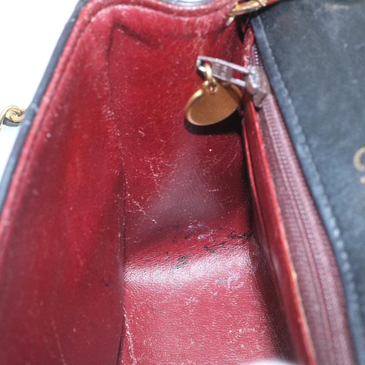 CHANEL Mini Matelasse Chain Flap Shoulder Bag Lamb Skin Black Gold 29069A