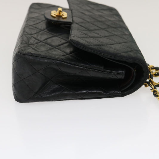 CHANEL Classic Matelasse 25 Chain Flap Shoulder Bag Lamb Skin Black 29592A