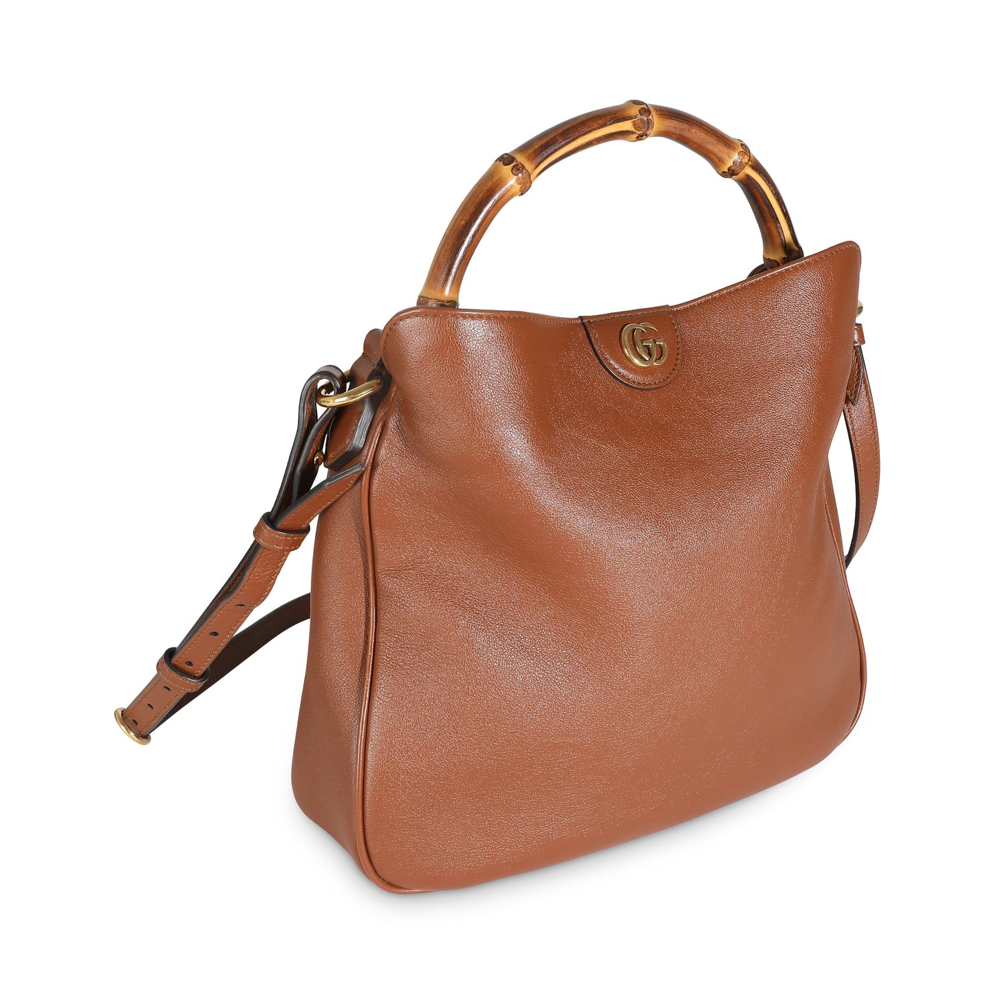 Luxury Gucci Trending 2025 Brown Calfskin Medium Diana Shoulder Bag