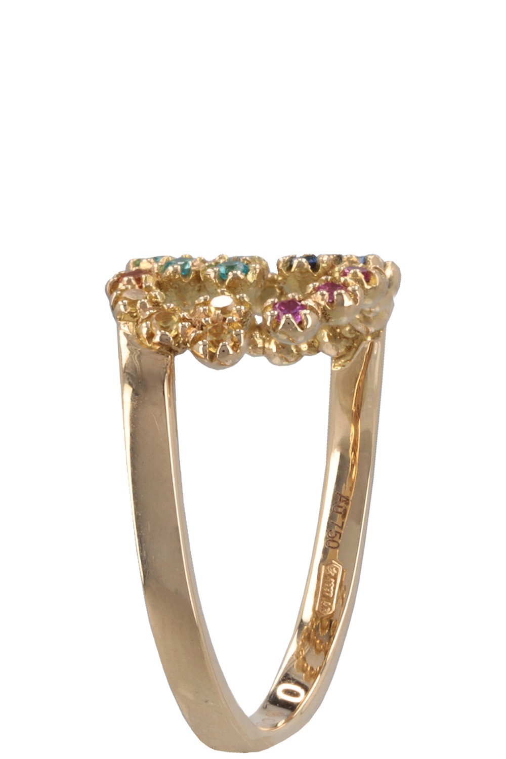 Luxury Gucci Trending 2025 Running Ring Multicolor 18k Yellow Gold