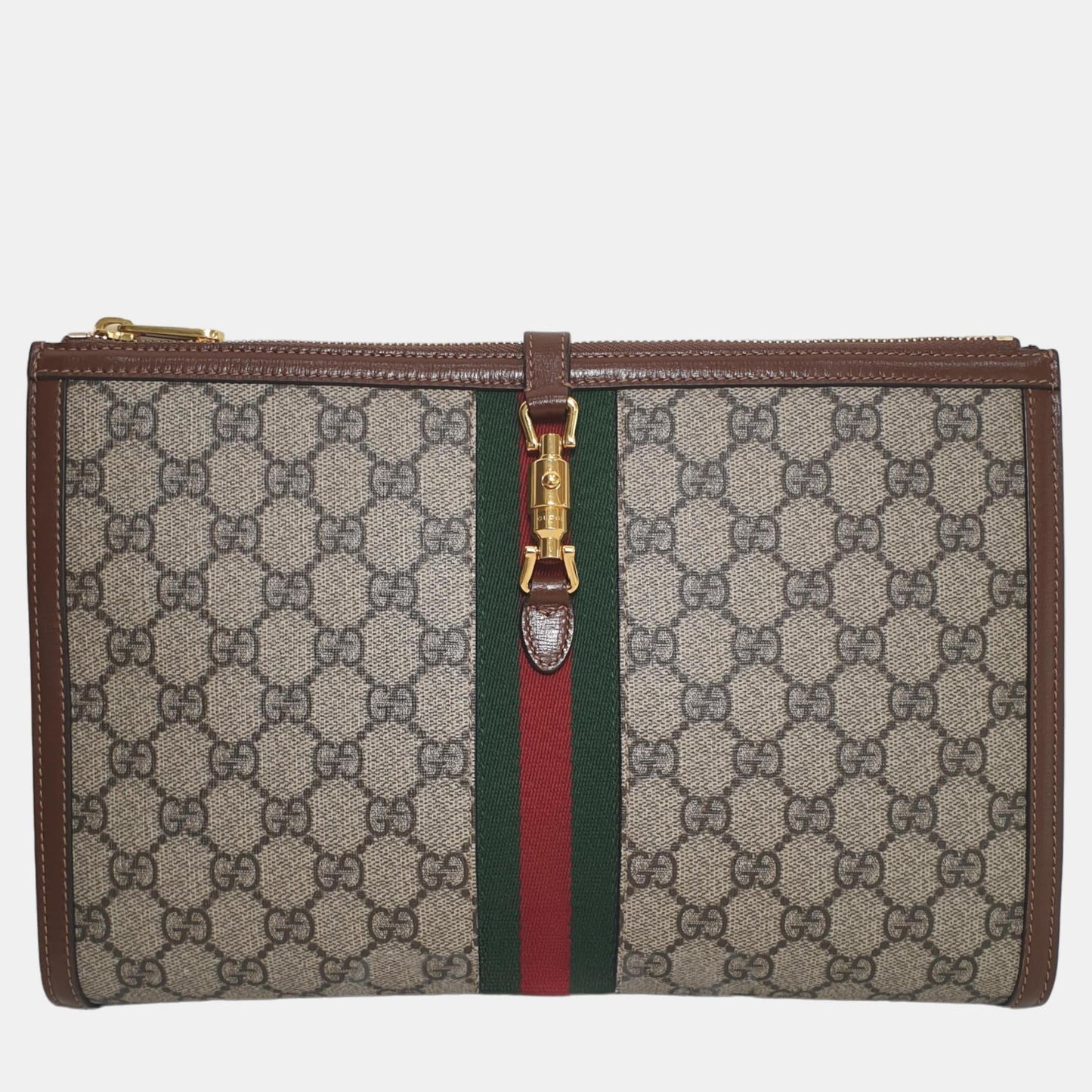 Luxury Gucci Trending 2025 Beige/Brown Jackie 1961 Clutch Bag
