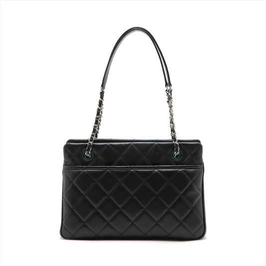 Chanel Matrasse Caviar S Tote Bag Coco Black Silver G 19th