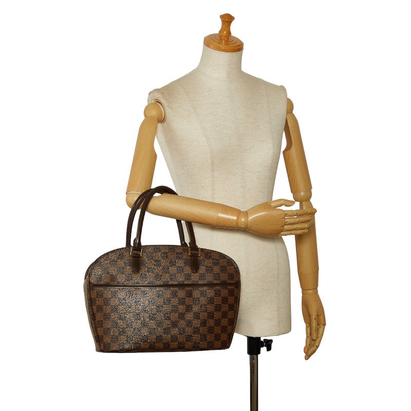 Louis Vuitton Damier Sarria Horizontal Handbag N51282 Eve Brown PVC Leather Louis Vuitton