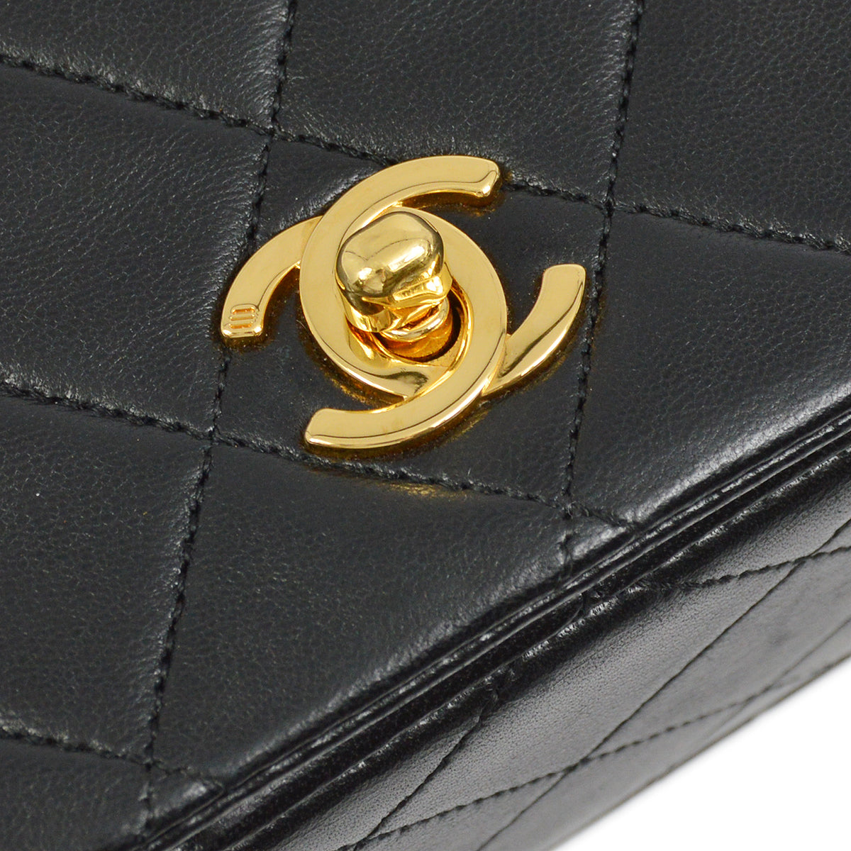 Luxury Chanel Black Lambskin Turnlock Mini Full Flap Shoulder Bag